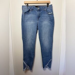 1822 Denim Womens Frayed Tulip Hem Skinny Jeans - Size 16